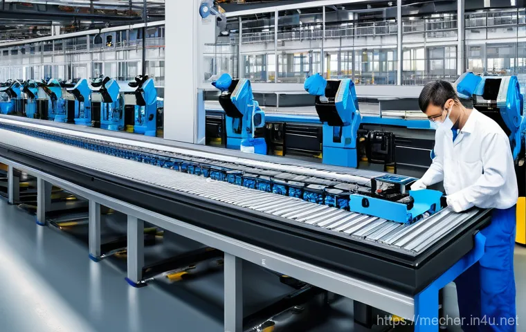 기계설계기사와 원가 절감 설계 전략 - **Prompt:** Inside a pristine, high-tech manufacturing facility or research lab, a close-up shot foc...